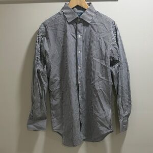 Polo by Ralph Lauren Classic Fit 16 Men's Black and White Striped ButtonUp Shirt